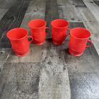 Set of 4 Vintage Red Kool Aid Cups Plastic KoolAid Man Oh Yeah 80s