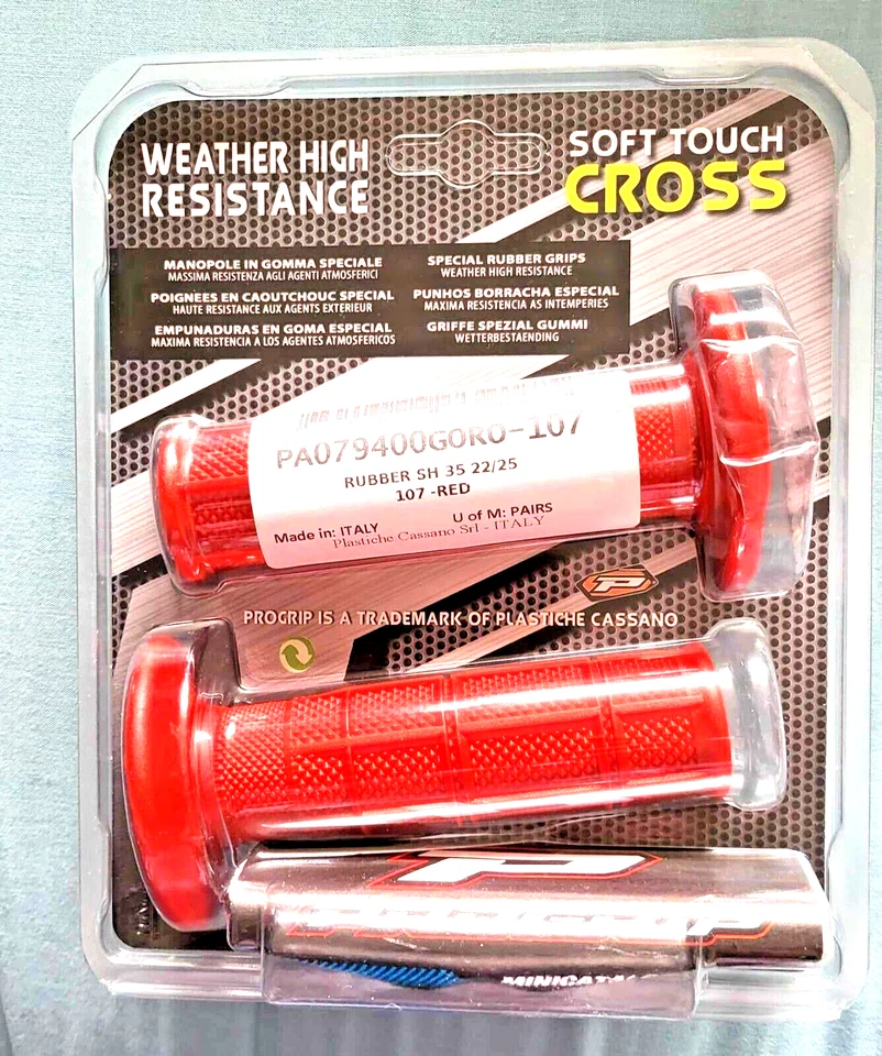 PROGRIP 794 Red Handle Bar Grips Ø MM 22-25 Long MM 115 Bicycle Moto Soft - Image 1 of 2