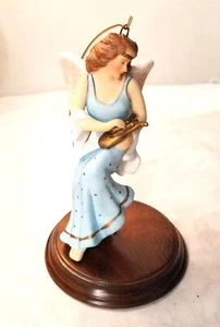 Hallmark Angelic Juglar Ángel Tocando Arpa de Regazo Soporte de Madera Incluido De Colección - Imagen 1 de 9
