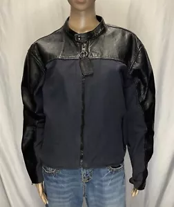 rara giacca moto biker VANSON LEATHERS USA HYBRID cordura/pelle cafe racer XXL - Foto 1 di 21
