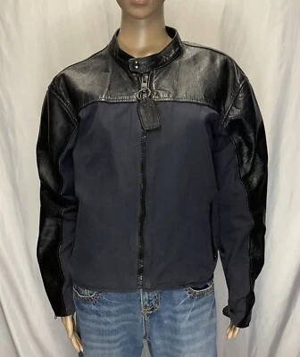 rare VANSON LEATHERS USA HYBRID Cordura/Leather Cafe Racer Moto Biker Jacket XXL - Image 1 of 4