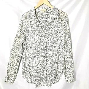 Cloth & Stone Leopard Print Blouse Long Sleeve Animal Print Women's Size Medium - Picture 1 of 6