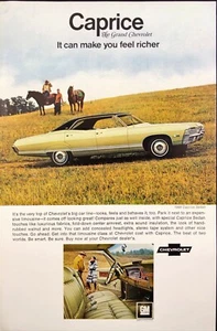 Caprice The Grand Chevrolet Horses Vintage Print Ad 1968 - Picture 1 of 5