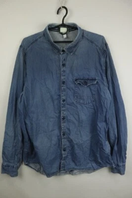 Adidas NEO Blue 100% Cotton Denim Collared Long Sleeves Button-Up Shirt XL - Image 1 of 4