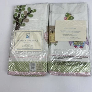 HAYLEY VALANCE Pottery Barn Kids Belt Loop Panel - Set of 2 Pink & Green - Picture 1 of 5