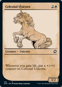 MTG CELESTIAL UNICORN FOIL EXC - UNICORNO CELESTIALE - AFR X EN - MAGIC - Imagen 1 de 1