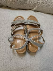 Sandalias Adrienne Vittadini Niña Estrás Blanco Cuña Talla 2. Nuevas Sin Caja. - Imagen 1 de 5