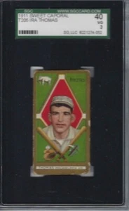 1911 T205 baseball card Ira Thomas Philadelphia A's graded SGC 3 Sweet Caporal - Picture 1 of 2