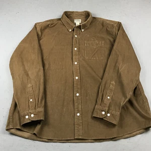 LL Bean Shirt Mens 2XL Brown Corduroy Cotton Long Sleeve Casual Button Heavy - Picture 1 of 8