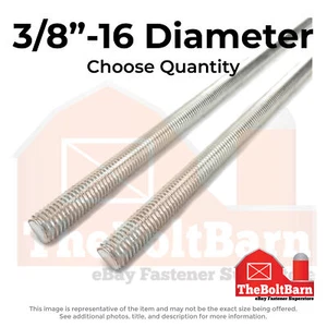 3/8-16x3' ft Fully Threaded Rod Stainless Steel (Choose Qty) - Picture 1 of 2
