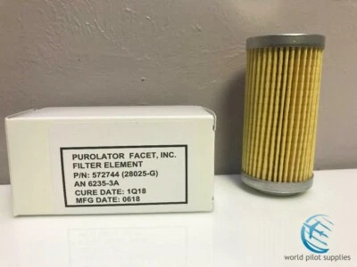 NUEVO ELEMENTO FILTRO FLUIDO por PUROLATOR p/n AN6235-3A con Certificados (572744) CESSNA Etc Foto 1 de 2