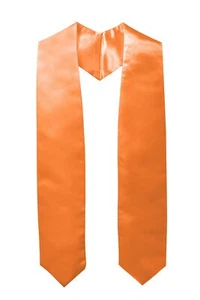 Unisex Adult Plain Graduation Stole 72" Orange - Picture 1 of 4