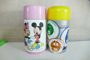 2 Vintage Kunststoff Brotdose Thermoskanne Mickey Minnie Mouse und M&Ms - Bild 1 von 9