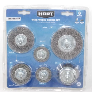 Hart 6-Piece Model HACW04 Wire Wheel Brush Set ** New in Open Package - Picture 1 of 7