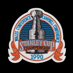 NHL 1990 Stanley Cup Finals Jersey Patch Edmonton Oilers Vs. Boston Bruins - Picture 1 of 1