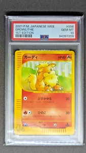 2001 Pokemon Japanese WEB Growlithe 1st Edition #006 PSA 10 GEM MINT - Picture 1 of 2