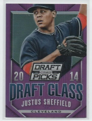 2014 Panini Prizm DP PURPLE PRIZM #29 Justus Sheffield MARINERS RC /149 1 - Image 1 of 2