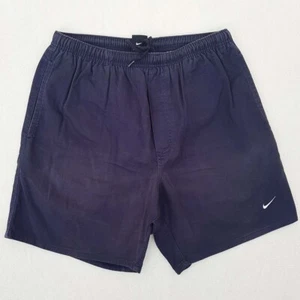 Nike Vintage 90s Mens Navy blue pockets 100%cotton shorts logo embroidered small - Imagen 1 de 4