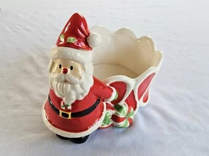 Santa Candy Dish with Removable Hat Spreading Knife Christmas Holiday Decor - Picture 1 of 8