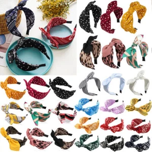 Fascia per capelli donna donna boho fiocco carina nodo attorcigliato croce ampia stampa floreale" - Foto 1 di 45
