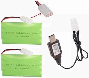 2x 9.6v 2400mAh NiMH Rechargeable Battery Pack KET-2P Connector for RC Car Truck - Picture 1 of 13