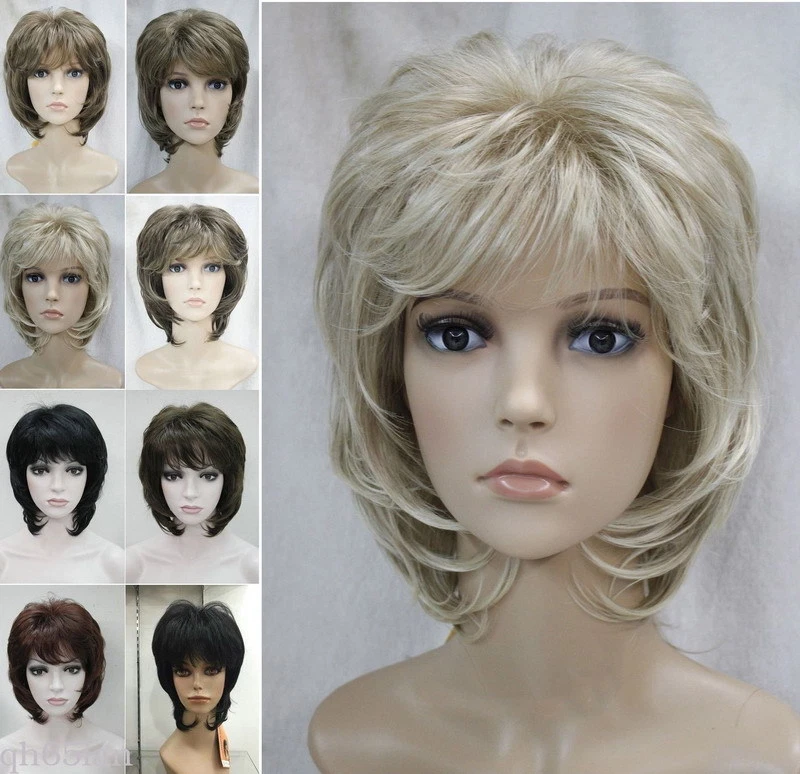 Women wig Short Curly Daily Natural Hair Black Brown Blonde Ladies wigs