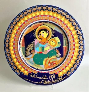 Rosenthal Porzellan Weihnachtsteller 1971 Maria mit Kind Björn Wiinblad - Picture 1 of 2
