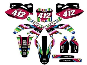 2008 CRF 450 R SERAPE Black Senge Graphics Kit Compatible with Honda - Picture 1 of 10