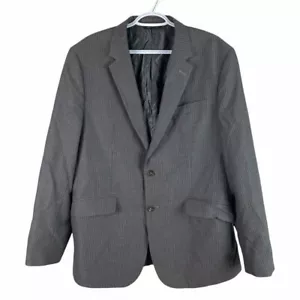 Banana Republic Wool Blend Blazer Jacket Coat Mens 46R Gray Pin Stripe 2 Button - Picture 1 of 5