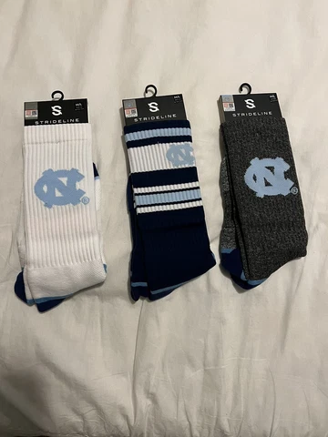Tar Heels Carolina Strideline Mens Socks M/L 8-12 UNC North Carolina 3 Pairs Cover