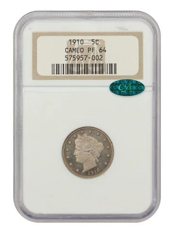 1910 5c NGC/CAC Proof 64 CAM Cover