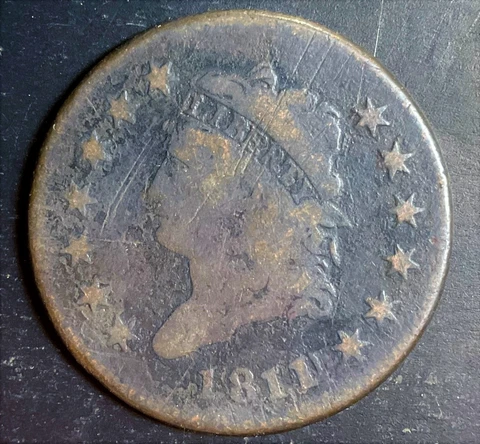 1811 1/0 Classic Head Large Cent rare old overdate coin great collectible d521 Cover