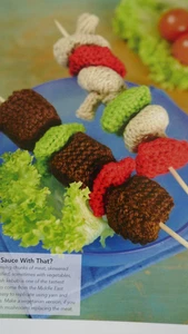 Knitting Pattern-Fun Play Food- Realistic Looking Tasty Kebabs in D.K. - Picture 1 of 1