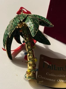 Dillards Cloisonne Palm Tree Christmas Ornament  In Box EVC - Picture 1 of 6