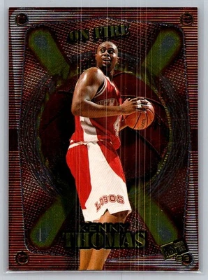 1999 Press Pass Basketball On Fire #OF12 Kenny Thomas - Muito bom estado - Novo México Lobos - Imagem 1 de 2