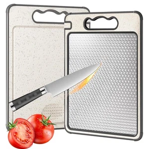 Stainless Steel Cutting Board for Kitchen, Food-Grade Chopping Board with Jui... - Picture 1 of 8