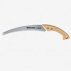 Berger Curved Blade Pruning Saw with Sheath, Wood Handle, 13" - Picture 1 of 3