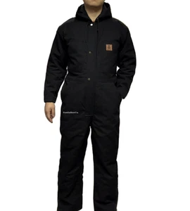 Men's Insulated Coverall with Full Body Protection and Multiple Pocket BLACK - Picture 1 of 9