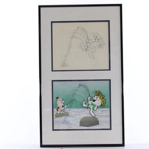 Hawaiian Punch Punchy & Olaf Production Cel and Drawing Framed - Picture 1 of 3
