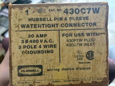 Hubbell HBL430C7W Connector, 30A 480V 3 Phase - Image 1 of 4