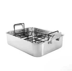 Chantal Stainless Steel Roaster with Nonstick Roasting Rack, 15.5" x 12" x 4" - Picture 1 of 1