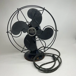 Vintage 1930er Emerson Typ 2250B 10" oszillierender Lüfter Schwermetallarbeiten siehe Video - Bild 1 von 11