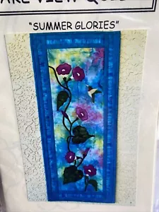 Lake View Quilts Summer Glories 13 1/2 x32” applique pattern hummingbird - Picture 1 of 4