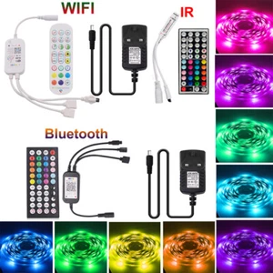 1-30M LED Strip Lights 5050 RGB WiFi Bluetooth Color Change Remote for Rooms Bar - Picture 1 of 17