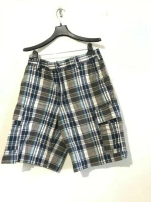 Van Heusen Size 34 100% Cotton Check Plaid Men Shorts Brown Navy Mint Green Foto 1 de 4