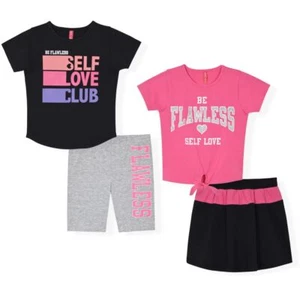 Girl's 4-Piece Mix & Match Outfit Set – Cute & Comfortable Short Sleeve Top a... - Picture 1 of 9