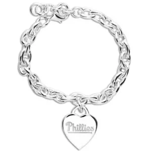 PHILADELPHIA PHILLIES HEART CHARM BRACELET NEW & OFFICIALLY LICENSED - Picture 1 of 1