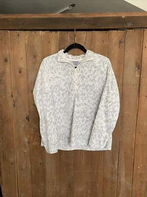 Laura Scott White Gray Zip Down Lightweight Sweatshirt Style Jacket Large - Image 1 of 4