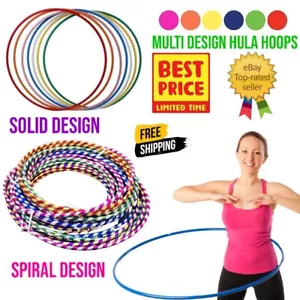 Hula Hoop Children's Adult Fitness Activity Plastic Hoola Hoop Kids Multicolour - Picture 1 of 18