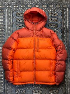 Marmot 700 Fill Down Puffer Jacket Size L Orange